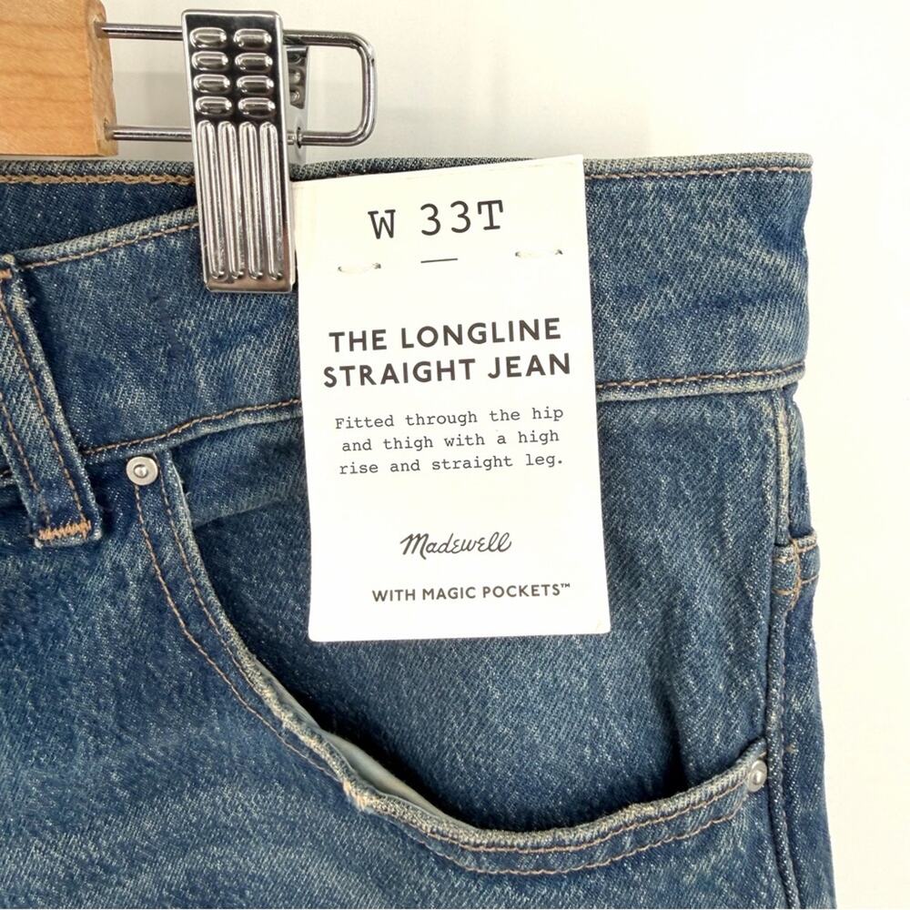 Madewell The Tall Longline Straight Jean Size 33T - Picture 4 of 11